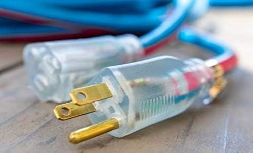 US Wire 99025 12/3 25-Foot SJEOW TPE Cold Weather Extension Cord Blue with Lighted Plug