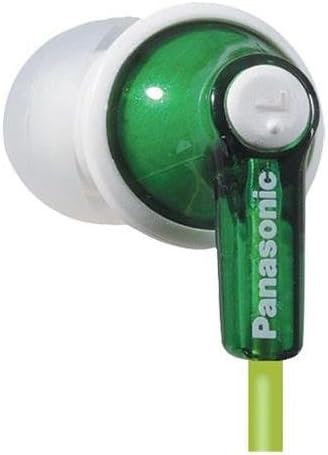 Panasonic ErgoFit Wired Earbuds, 3.5mm Jack In-Ear Headphones with Dynamic Crystal-Clear Sound and Ultra Soft Ergonomic Custom-Fit Earpieces (S/M/L), for Phones and Laptops - RP-HJE120-G (Green)