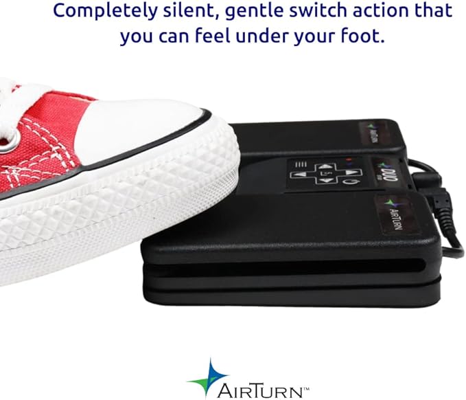 AirTurn DUO500 Silent Bluetooth Pedal Page Turner Teleprompt Live Stream App Controller