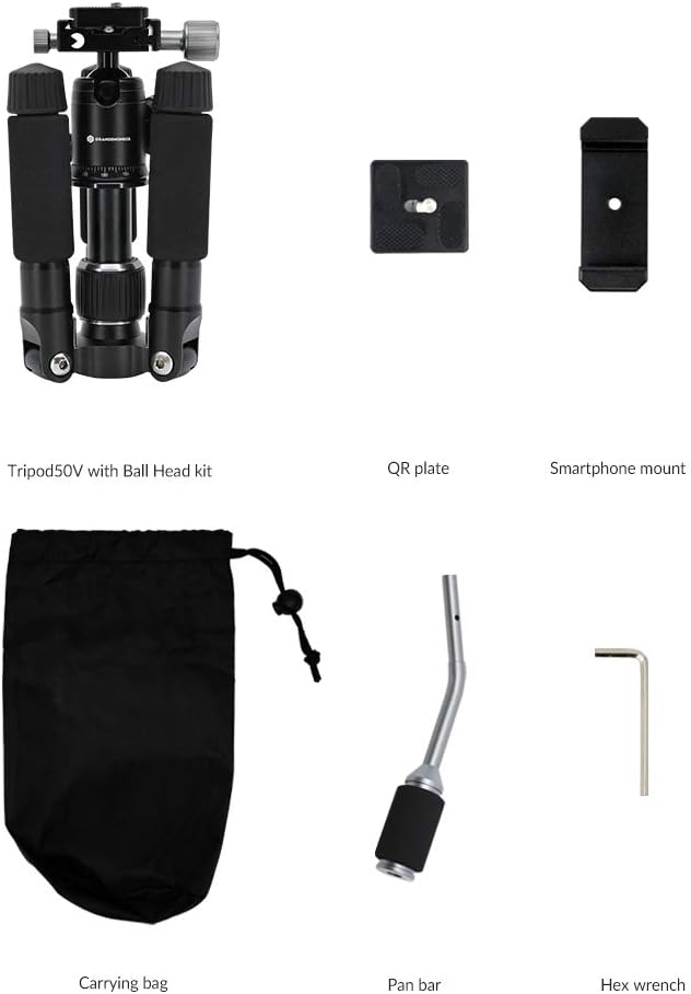 Heavy Duty Lightweight Tripods by foldio foldable studio, Portable Cell Phone & Camera Tripods with Phone Holder, for iPhone, Android, Tripod for Photo Video Shooting (Tripod 50V)