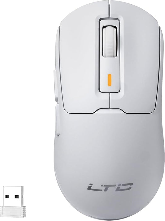 LTC GM024 Tri-Mode Wireless Gaming Mouse, 59g Ultra-Light Ergonomic Gaming Mouse 2.4Ghz/BT/Wired, 6-Level DPI 4800 Max, 1000Hz, 5 Programmable Buttons, Pro Software