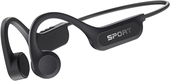 Bone Conduction Headphones, 2025 Upgrade Open Ear Bluetooth 5.4 Headphones with Mic, 10Hrs Playtime Bone Conduction Earbuds, IP56 Waterproof Earphones for Workout, Hiking