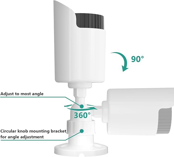 WALI Dummy Fake Camera, Surveillance Security CCTV Dome Camera, Indoor Outdoor Cameras, with One LED Light, Security Alert Sticker Decals (TC-W2), 2 Packs, White