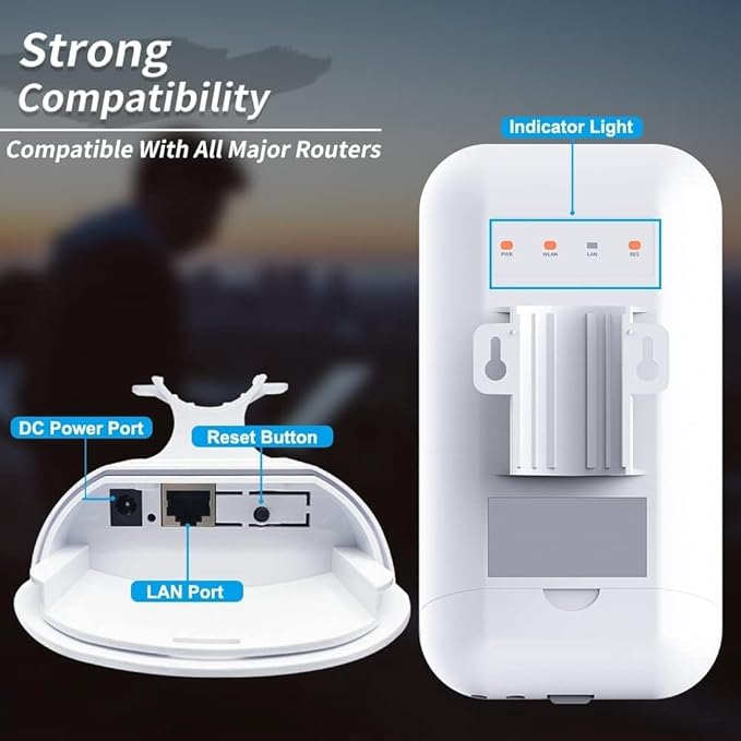 2025 Outdoor WiFi Extender，IP65 Weatherproof，WiFi Booster and Signal Amplifier，Outdoor WiFi Extender for Farm，Courtyard，Factory，Campsite
