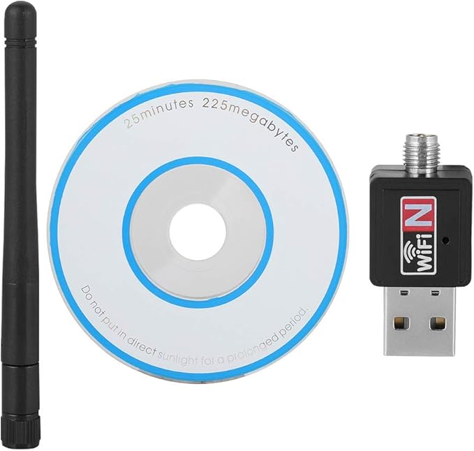 USB WiFi Dongle, 2.4Ghz 300Mbps Wireless USB2.0 Network Card WiFi Adapter Signal Transceiver with Mini Antenna, Support for Windows 2000 / XP / Vista / 7 / 8 / 10 / MAC / Linux