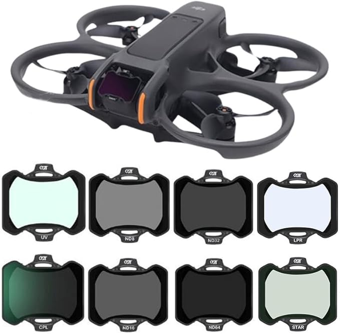 Lens Filter/Filter Set for DJI Avata 2 Drone Waterproof, UV-Blocking Multi-Layer Coated HD Neutral Density Filter (UV/CPL/ND8/ND16/ND32/ND64/STAR/NIGHT)