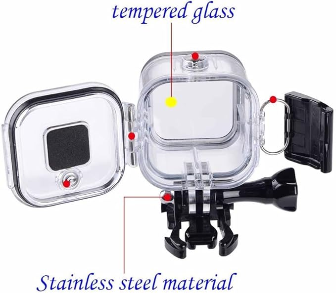 Suptig Replacement Waterproof Case Protective Housing for GoPro Session Hero 4session, 5session Outside Sport Camera for Underwater Use - Water Resistant up to 196ft (60m)