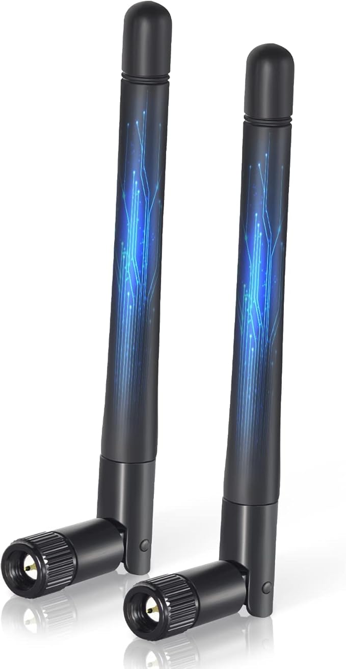 Bingfu Dual Band WiFi Antenna 3dBi SMA Male Antenna(2-Pack) for Wireless Vedio Security IP Camera Recorder Surveillance Recorder Truck Trailer Rear View Backup Camera Reversing Monitor