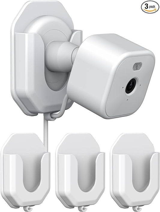 3 Pack Blink Mini No Drill No Screws Wall Mount Bracket for Blink Mini /Mini 2 /Outdoor 4 /Indoor Camera Mount Adhesive Bracket for Blink Camera