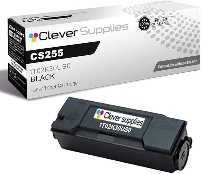 Clever Supplies CS Replacement Compatible with Kyocera CS255 Toner Cartridge 1T02K30US0 to use with CS255 CS305 (Black, 1-Pack)