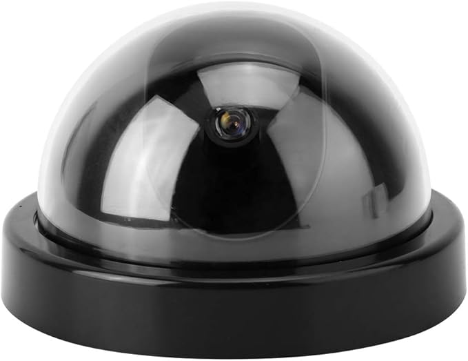Simulated Security Camera Fake,Outdoor Camera Dummy Security Cameras Fake D,Surveillance Cameras 4Pcs Dome Simulation Camera CCTV Dummy Fake Security Camera with Flashing Led Light(White)(Black)