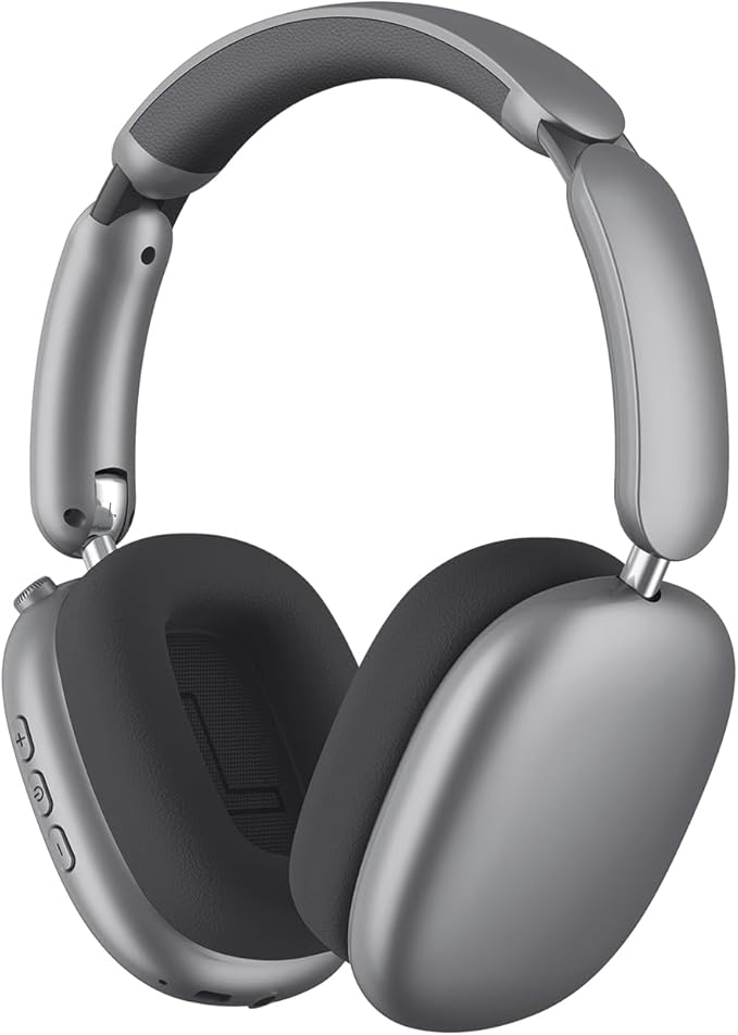 Y02 Active Noise Cancelling Headphones,60H Battery,5 EQ Music Modes,Hi-Res Audio,Deep Bass,Foldable Wireless Over Ear Bluetooth 5.4 Headset,Breathable Leather Earpads (Grey)