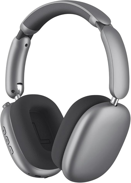 Y02 Active Noise Cancelling Headphones,60H Battery,5 EQ Music Modes,Hi-Res Audio,Deep Bass,Foldable Wireless Over Ear Bluetooth 5.4 Headset,Breathable Leather Earpads (Grey)