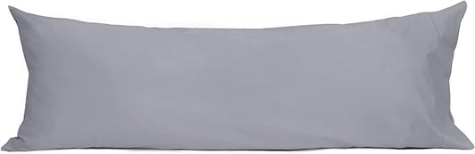 Sunflower Body Pillowcase 100% Cotton Long Pillow Cover/Case Envelope Closure 1 Pack, 21×54 inches Frost Gray, Soft and Breathable