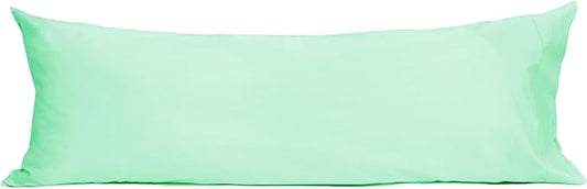 Sunflower Body Pillowcase 100% Cotton Long Pillow Cover/Case Envelope Closure 1 Pack, 21×54 inches Zephyr Green, Soft and Breathable