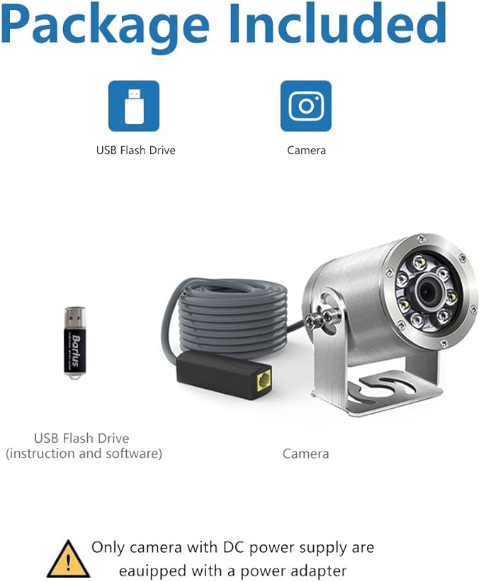 HD Aquarium POE Underwater IP Camera Marine Stainless Steel 2592 * 1944 CMOS 2.8mm Lens with Light IP68 Waterproof Camera with 98ft Cable