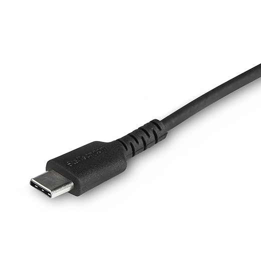 StarTech.com 3 Foot (1m) Durable Black USB-C to Lightning Cable - Heavy Duty Rugged Aramid Fiber USB Type A to Lightning Charger/Sync Power Cord - Apple MFi Certified iPad/iPhone 12 (RUSBCLTMM1MB)