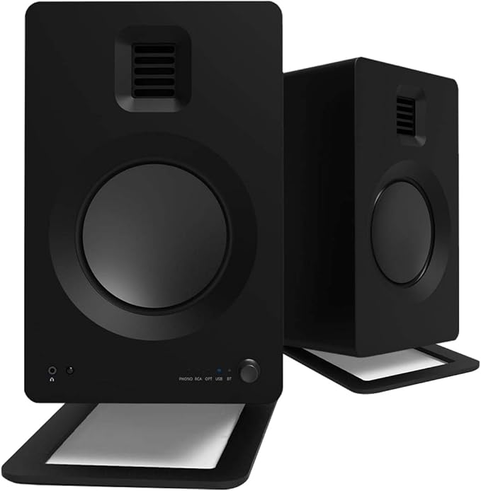 Kanto TUK Premium Powered Speakers - Pair with S6 Desktop Speaker Stands (Black)