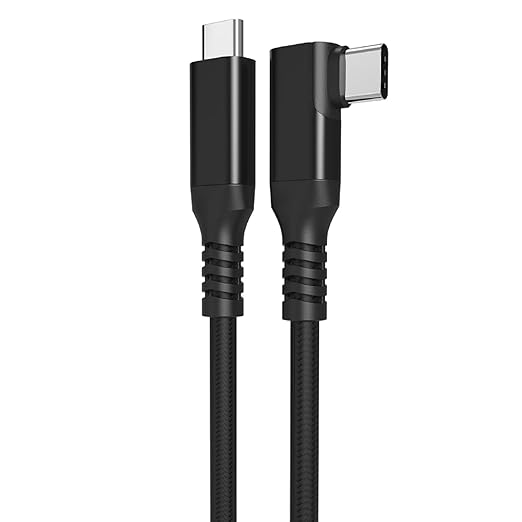 VR Streaming Link Cable Compatible for Oculus Quest, Virtual Reality Headset Cable Angle USB 3.2 Gen1 C-C High-Speed Data Transfer, Fast Charging Cord, 15FT (Black-Braided)