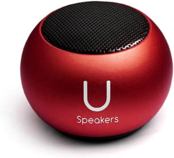 Fashionit U Mini - Small Bluetooth Speaker Wireless - Mic & Remote Shutter, Portable Bluetooth Speakers, Rich Sound for Home & Outdoor, Stocking Stuffers, White Elephant Gifts for Adults - Red