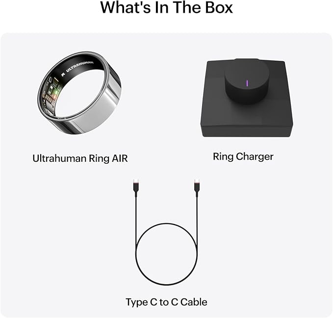 ULTRAHUMAN Ring AIR - Sleep & Fitness Tracker, FSA-Approved Wearable, Smart Ring for Women & Men, No App Fee for Standard Features (Size 13)
