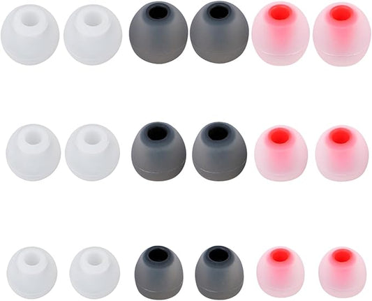 Earbud Replacement Tips Silicone Earbud Tips Earbud Covers Fit for in-Ear Headphones (Inner Hole 3.8mm -5.1mm) Ear Tips Earbud Rubber Tips 9 Pairs S/M/L