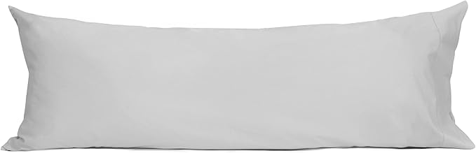 Sunflower Body Pillowcase 100% Cotton Long Pillow Cover/Case Envelope Closure 1 Pack, 21×54 inches Ash, Soft and Breathable