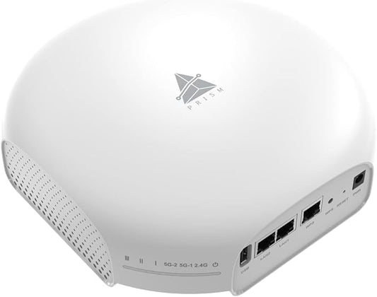 BROWAN WiFi 6 Access Point AX6600 WAP Mesh Tri-Band MU-MIMO 8 Spatial Streams 3500 Square Feet Coverage 300 Devices 2.4 GHz 5GHz PoE Powered Indoor Ceiling Mount for Home Gaming Office Prism MI10