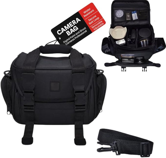 Acuvar Extra Large Camera Bag Fully Padded Camcorder Bag, Equipment Bag, Camera Case for Sony, Nikon, Canon, Olympus, Samsung, Digital Camera Bag, Gadget Bag, Camera Accessory Case for Photographers