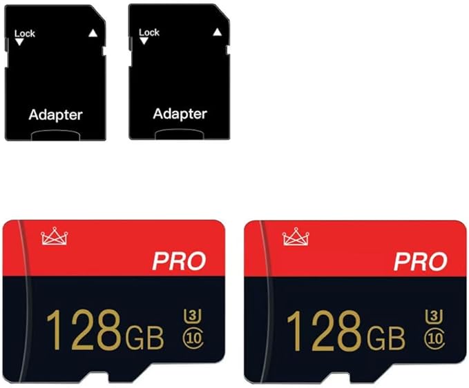 2 Pack Micro Memory Card 128GB Class 10 with Adapter High Speed Memory Card for Tablet,Drone