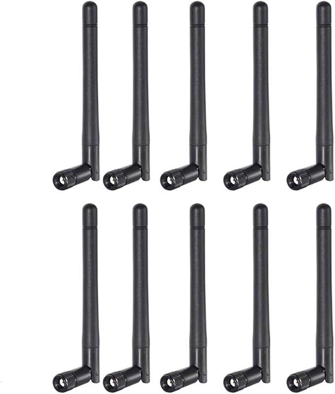 Bingfu Dual Band WiFi 2.4GHz 5GHz 5.8GHz 3dBi MIMO RP-SMA Male Antenna (10-Pack) for WiFi Router Wireless Network Card USB Adapter Security IP Camera Video Surveillance