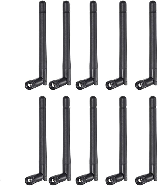 Bingfu Dual Band WiFi 2.4GHz 5GHz 5.8GHz 3dBi MIMO RP-SMA Male Antenna (10-Pack) for WiFi Router Wireless Network Card USB Adapter Security IP Camera Video Surveillance