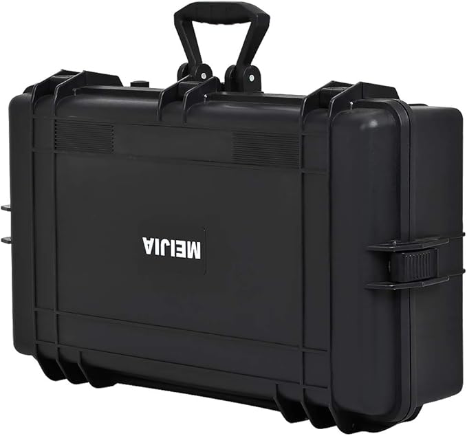 MEIJIA All Weather Waterproof Hard Camera Case,Hard Case with Customizable Fit Foam,Fit Use of Drones,Camera,Equipments,Pistols,Elegant Black (Black, 28.84"x16.92"X7.08")