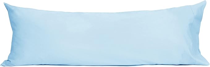 Sunflower Body Pillowcase 100% Cotton Long Pillow Cover/Case Envelope Closure 1 Pack, 21×54 inches Ashley Blue, Soft and Breathable