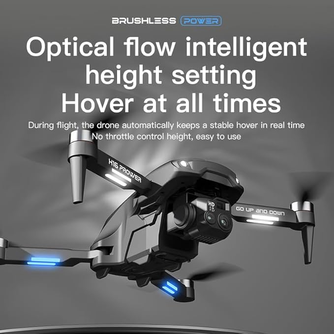 4K Drone with Camera, Brushless Motor, Long Battery Life, 4-Way Obstacle Avoidance, Infrared Night Vision, Gimbal Anti-Shake, One-Key Take Off & Landing, WiFi FPV Quadcopter with Triple cameras