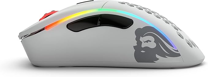 Glorious Model D- (Minus) Wireless Gaming Mouse - 67g Superlight Honeycomb Design, RGB, Ergonomic, Lag Free 2.4GHz Wireless, Up to 71 Hours Battery - Matte White