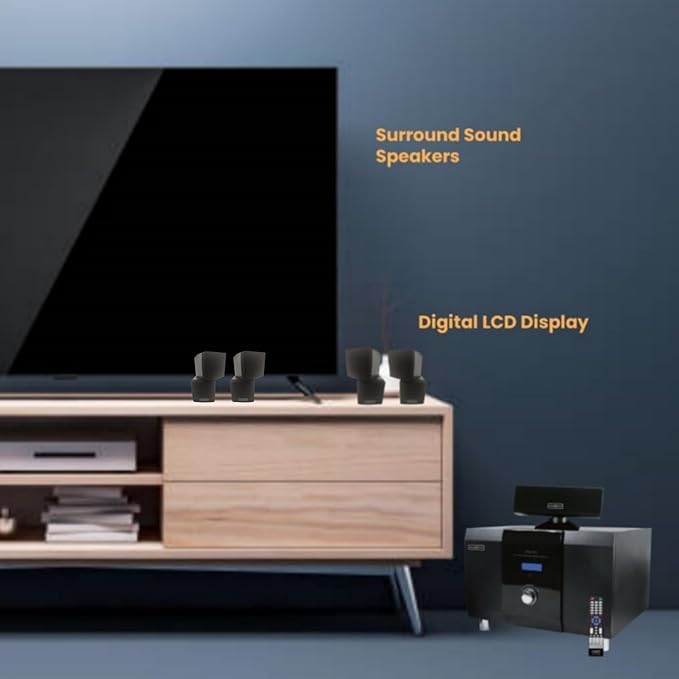 5.1 Channel Home Theater System with 10" Subwoofer, Bluetooth,5 Speakers, Remote, Radio, RCA- Perfect for Movies, Music, Karaoke