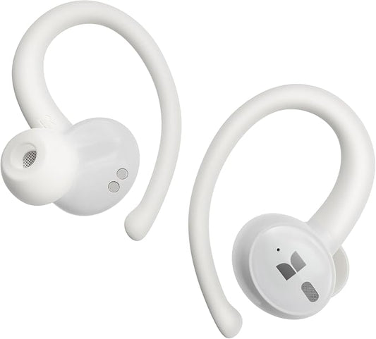 Monster N-Lite 216 Wireless Earbuds, Sports Ear Buds with Earhooks, ENC Noise Cancelling Mic,IPX6 Waterproof. Bluetooth 6.0 Headphones Stereo Bass Ear Buds 48H Playtime with LED Display White