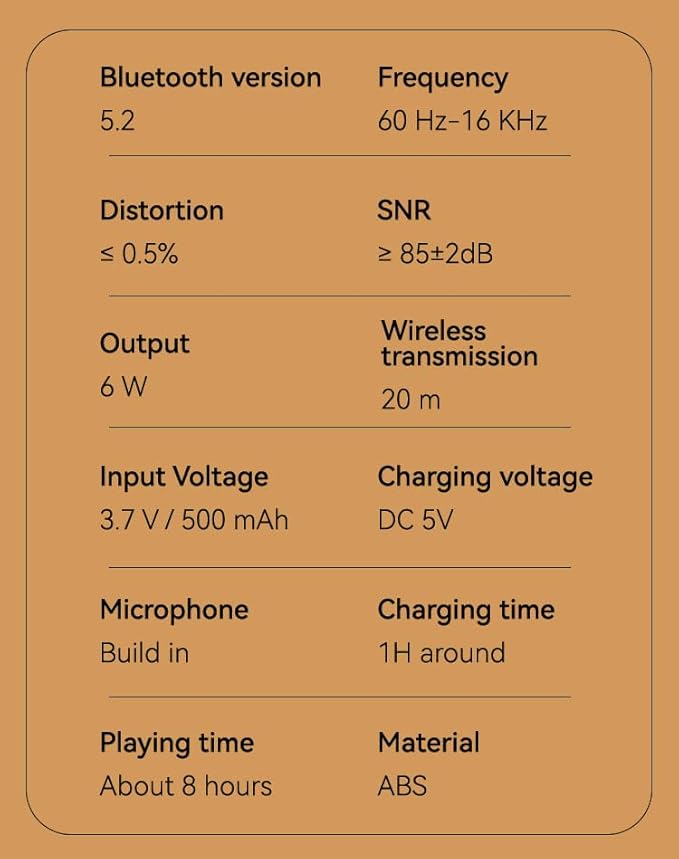 Aura-Sync Surround TWS/RGB-Color Speaker, Small, Brown