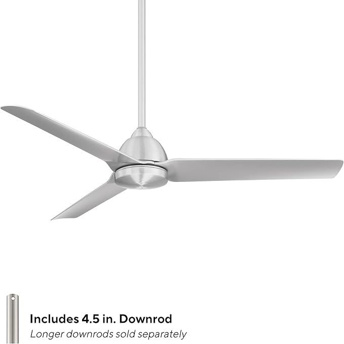 WAC Smart Fans Mocha Indoor and Outdoor 3-Blade Smart Home Ceiling Fan 54in Brushed Aluminum with Remote Control works with Alexa and iOS or Android App