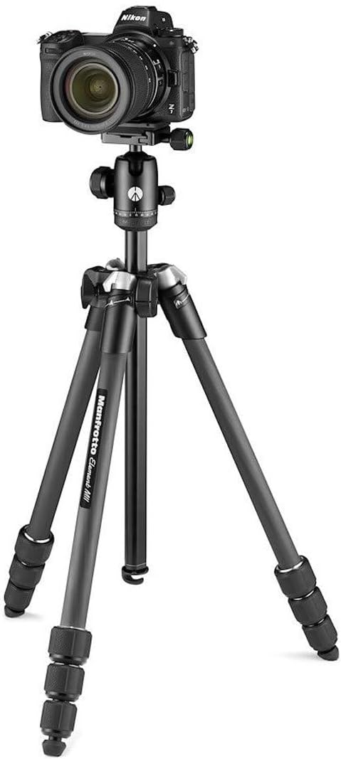 Manfrotto Element MII Mobile Bluetooth 4-Section Carbon Fiber Traveler Tripod, Black