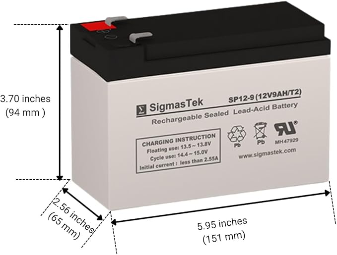 APC BN700MC Compatible RBC17 UPS Battery, 12V 9Ah F2 by SigmasTek