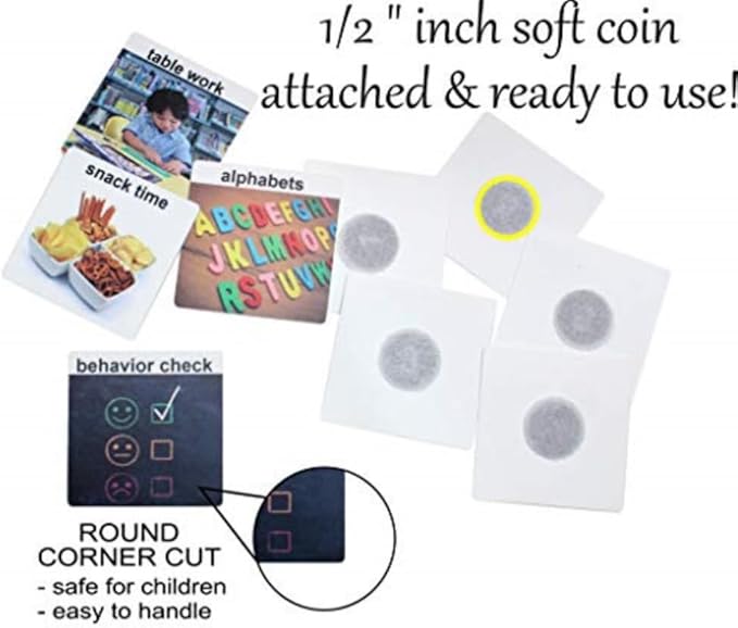 Visual Communication Book,162 ASD Photo Picture Cards: Autism Language Vocabulary, Speech Articulation Therapy, ADHD & Aprexia Learning (English Plastic Cartoon Picture Book, Small)