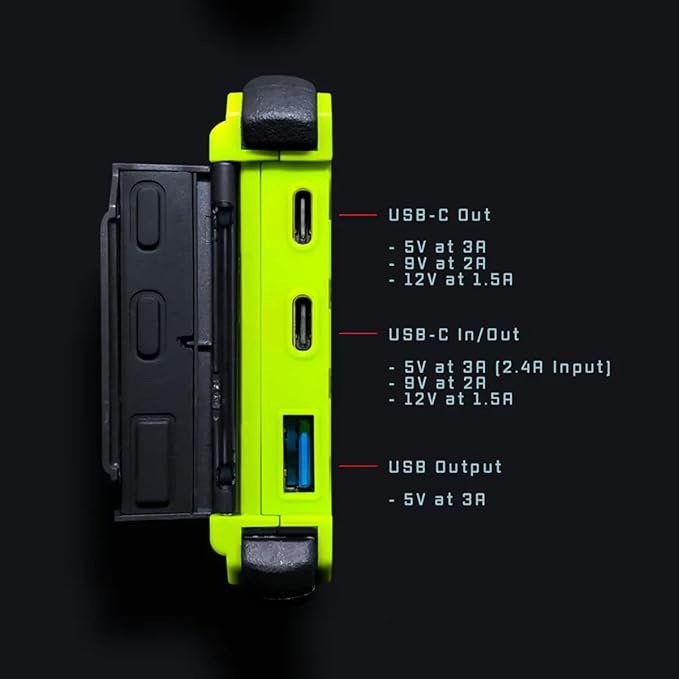 Dark Energy Poseidon Pro Indestructible Portable Charger, USB-A and USB-C Connectors, Ultra-Durable Armorflex, Long Lasting Battery, 10,000 mAh | Signature Series Plugs, Black