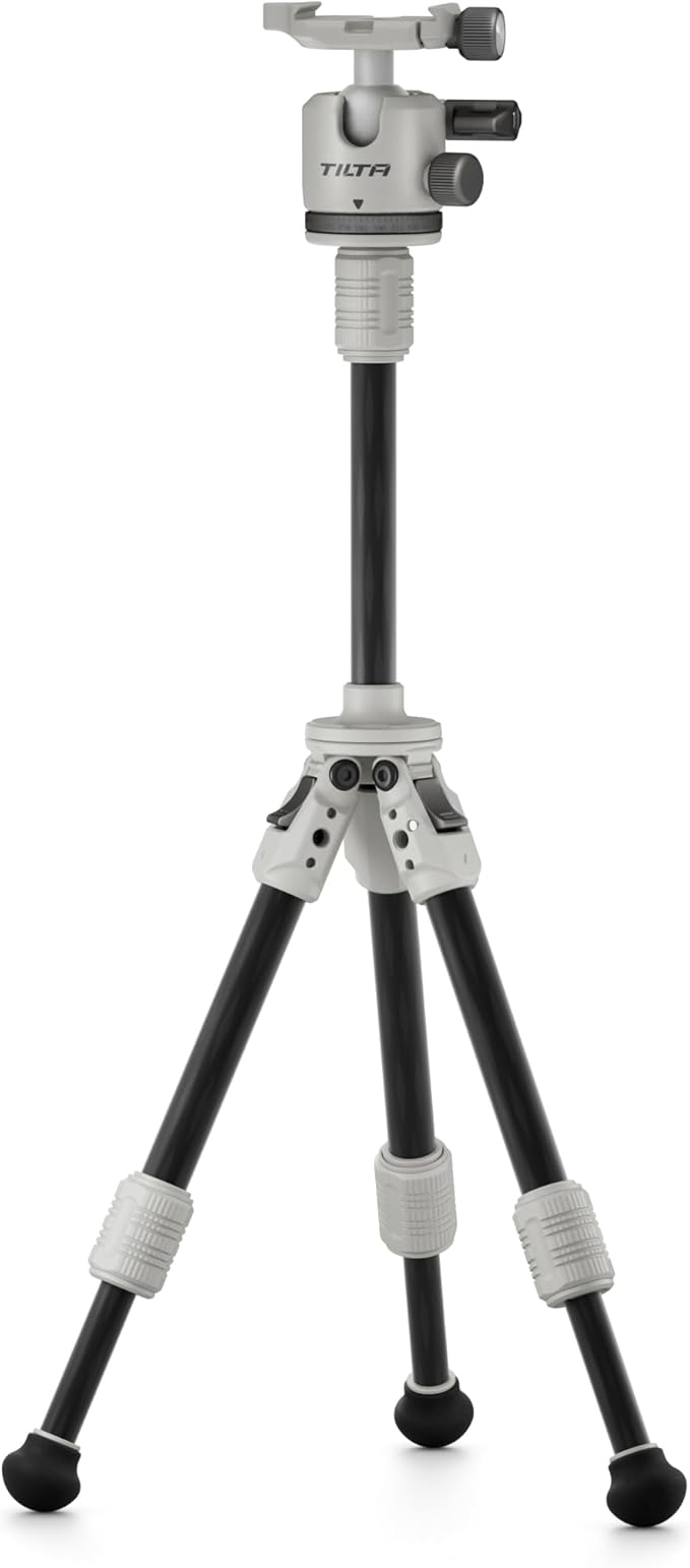 Tilta BT03 Tabletop Tripod | Ball Head with 1-Stage Carbon Fiber Tripod Legs (3KG) (Snow White, Extendable Edition)