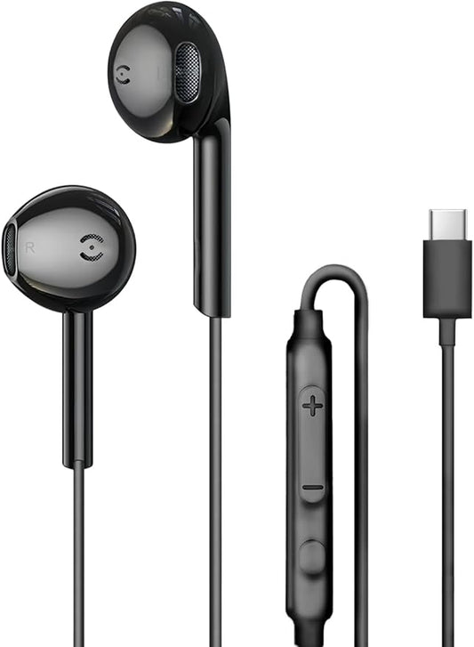 MAS CARNEY USB C Headphones Wired TH9,in Ear Type-C Earphone with Mic,USB-C Earbud Compatible with Apple iPhone 15 16 iPad, Samsung Galaxy S25 S24 A53,Google Pixel,Xiaomi Redmi,Huawei Honor,Oppo,Vivo