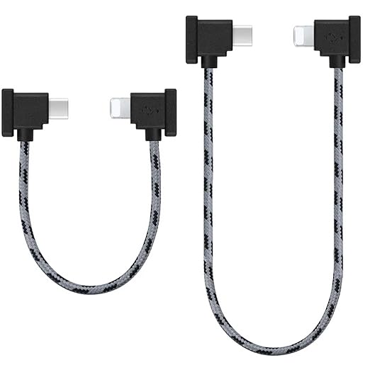 1FT+0.5FT(2 pack) USB C to IOS Remote Controller Cable for DJI Mavic 3, Mini 4 Pro, Mini 2/3 Pro, Air 2S, Mavic Air 2, RC-N1, DJI Drone to Phone 14/13/ Tablet Cable 90 Degree OTG Data Cord Accessories