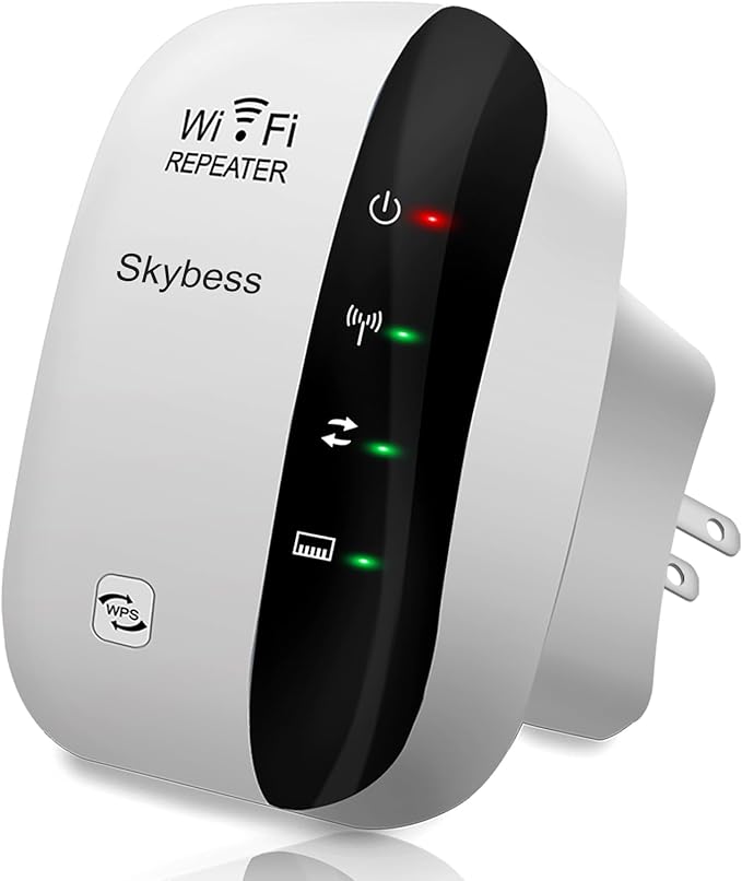 WiFi Extender Wireless Signal Range Booster, 300Mbps 2.4GHz Wi-Fi Repeater with Ethernet Port, 802.11b/g/n Wireless Internet Blast for Home, AP Mode/Wide Compatibility/Easy Setup, WPS Supported