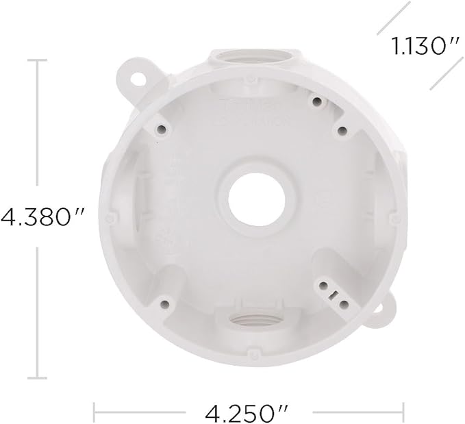 BELL PRB57550WH Round Weatherproof Box, Five 1/2 or 3/4 in. Threaded Outlets, White