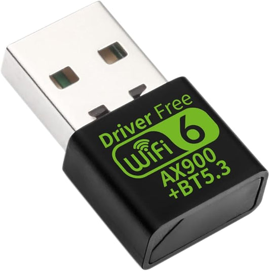 AX900 USB WiFi 6 Adapter BT 5.3 WiFi USB Adapter for PC with RTL8851BU Chip Dual-Band 2.4GHz/5GHz up to 900Mbps Built-in Antenna Plug and Play 802.11ax Gaming Office Wireless Network Card